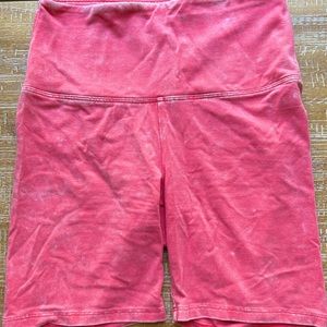 PINK Yoga Red Washed Bike Shorts